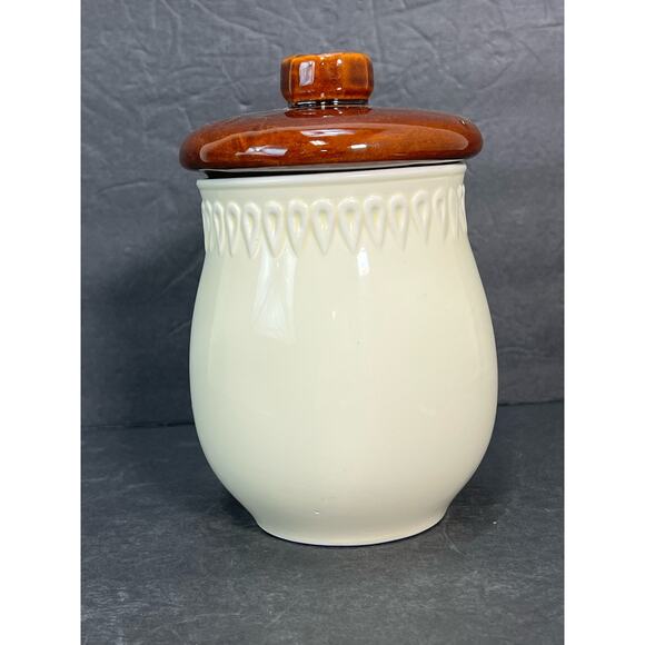 Vintage Sheffield Lidded Jar Sarasota Yellow Orange Floral Daisy Butterfly 70s - Picture 4 of 9